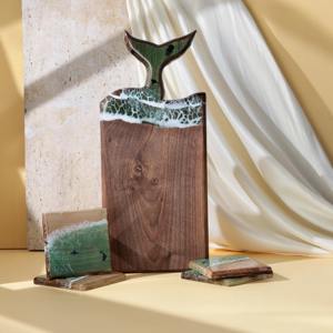 Planche à découper en bois en forme de queue de poisson avec poignée, cadeau idéal pour la cuisine à domicile, les mariages, les fêtes de pendaison de crémaillère et les occasions spéciales, en provenance d'Inde - Product Image 6