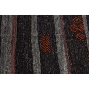 Turkish 5.5x8.4 ft Rug, Kilim Vintage Rug, <b>Brown</b> Camouflage Rug <b>Wool</b> - Product Image 5