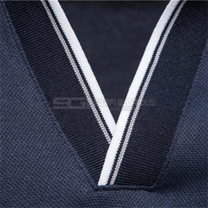 Camiseta Polo de Manga Corta para Hombre, Cuello en V, Casual, Clásica, con Logotipo Bordado, Lisa, Teñida, de Punto, 100% Algodón, al por Mayor - Product Image 1