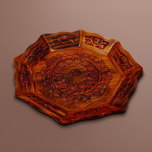 Plateau en bois naturel idéal pour servir sur une table à manger ou comme présentoir élégant de bougies sur une table basse en Inde - Product Image 1