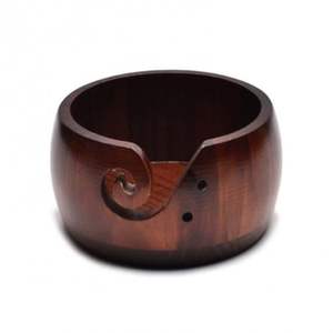 Tazón de Madera Natural Simple y Portátil para Tejer y Hacer Ganchillo |   Soporte para Hilos Hecho a Mano con Base Ancha para un Control Estable del Hilo - Product Image 2