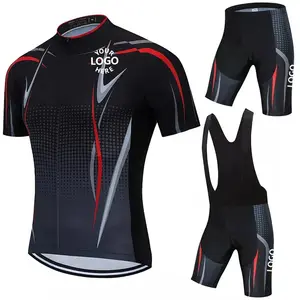 Oem Custom Wear Cycling Clothing Manufacturers Bike Jersey And Bib Shorts Padded Good Sale Cycling Uniform