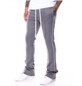 Pantalon évasé en coton Hip Hop bleu Frozi personnalisé pour homme Pantalon ample brodé en cristal pour homme - Product Image 6
