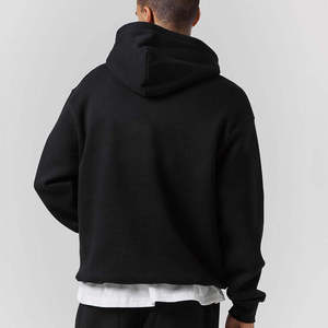Sweats à capuche pour homme 100% coton, coupe ample et courte, logo brodé sur la poitrine, surjet décoratif, qualité supérieure - Product Image 3