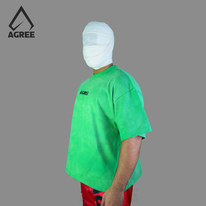 AGREE SPORTS Camiseta Corta Oversize Azul Marino Personalizada al por Mayor, 100% Algodón de Alto Gramaje, Estampada para Hombre - Product Image 6