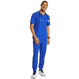 Custom Logo Fashion Srubs Medical Scrubs Uniform Suit V Neck Solid Nursing Set Tops Women's Medical <b>Nurse</b> Uniform Scrub Suit - Product Image 2