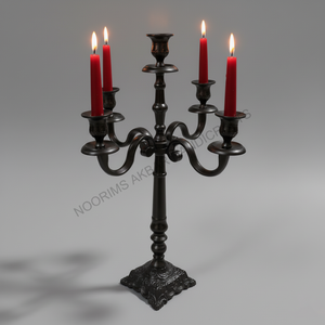Centro de Mesa Decorativo para Bodas Moderno Hecho a Mano, Candelabro de Metal con Acabado de Lujo, Decoración de Boda de Aluminio Negro - Product Image 2