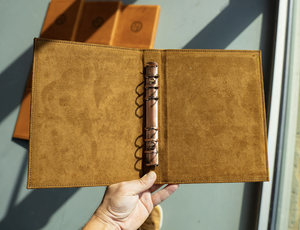 Brown Hardcover Travel <b>Notebook</b> <b>Binder</b> Journal PU Leather Planner Organizer Custom Logo Stationery - Product Image 6