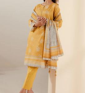 Nouvelle tenue indienne et pakistanaise traditionnelle de style ethnique, salwar kameez en georgette brodée fantaisie, jaune, cousue - Product Image 4