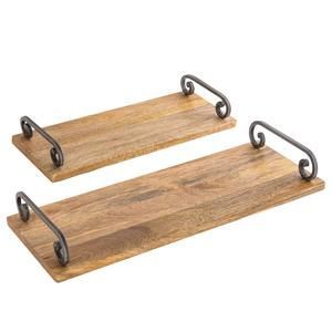 Bandeja de servicio de madera de Acacia redonda PROPER FARMOUSE para cocina, hogar o Hotel, vajilla de estilo clásico para fiesta o ser de comida - Product Image 3