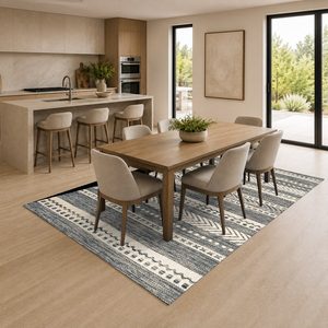 <b>RUGS</b> DEPOT LXDP-0660 Wholesale Grey Silver Modern Vintage Digital Printed Machine Washable Chenille Area <b>Rug</b> <b>Non</b> <b>Slip</b> - Product Image 4