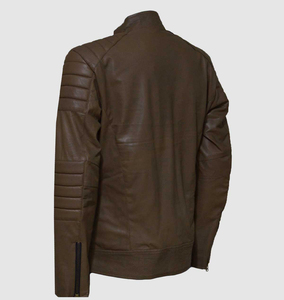 Chaqueta de Cuero Vacuno Genuino de Alta Calidad al por Mayor para Hombre, Estilo Motero y Biker con Cuello Alto y Tela de Lona - Product Image 4