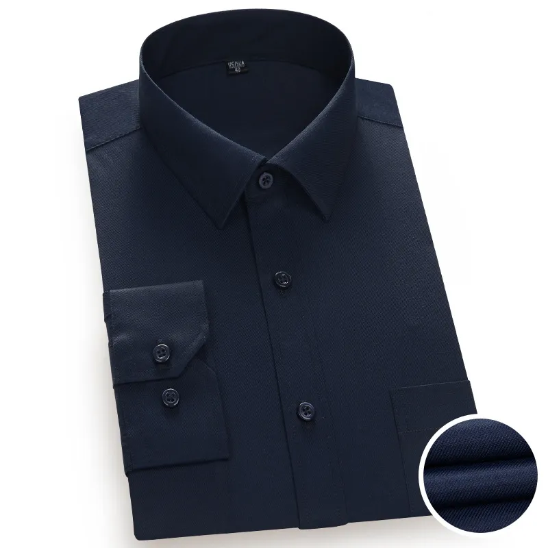 Camicia bianca da uomo a maniche lunghe Slim-free tinta unita abito da lavoro professionale abito da uomo bianco camicia giacca maglione t-shirt