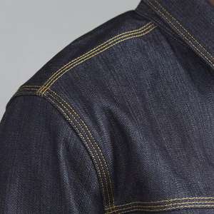 Veste en jean unisexe en denim selvedge épais, style streetwear, éco-responsable, option logo personnalisé sur le devant, fabrication OEM - Product Image 3