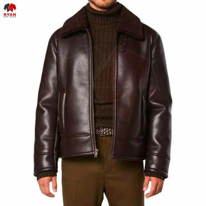 Chaqueta de Cuero para Hombre con Logotipo Personalizado, Color Sólido, Acabado Premium, Moda de Invierno, Servicio OEM ODM - Product Image 1