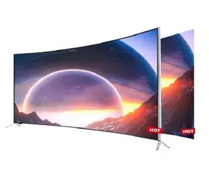 Akıllı eğri UHD TV ev kalitesi resim ekranı 75 inç QLED Ultrq HD 4K TV standart Res0lution çoklu sistem TV satışa hazır