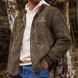 Veste en polaire sherpa à col montant pour homme de haute qualité, respirante, écologique, séchage rapide, streetwear élégant pour l'hiver - Product Image 3