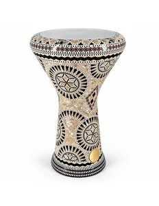 Gawharet El Fan 22cm Classic Darbuka Doumbek - Tambour géométrique incrusté de perles de tourmaline - Product Image 1