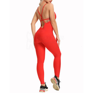 Mono de cintura media de secado rápido con logo personalizado para mujer, sin mangas, de poliéster, para fitness y ropa deportiva, precio mayorista - Product Image 2