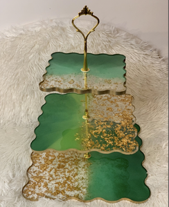 Elegante soporte para tartas de resina para bodas y ocasiones especiales. Soporte de pastel de resina hecho a mano con hermoso - Product Image 2