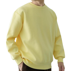 Sweat-shirt d'hiver formel de qualité supérieure 100% coton, col rond, coupe ample, 350 GSM, en molleton de coton respirant, épaules tombantes, pour hommes - Product Image 3