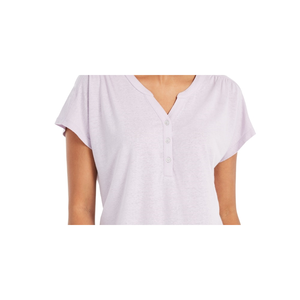 Style & Co Top Henley da Donna in Misto Lino Viola Taglia Piccola con Maniche Dolman Design Traspirante - Product Image 2
