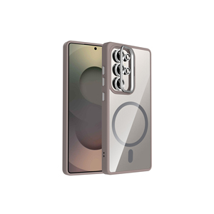 Étui magnétique M-Safe pour Samsung Galaxy S25 Ultra gris avec support intégré et protection d'objectif d'appareil photo, modèles A17 A55 - Product Image 1