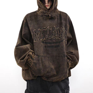 Diseño personalizado LOGO Patrón Marca Nombre Mezcla de lana Sudadera con capucha Suéter de punto Manga larga Bordados Jacquard Hombres Sudadera con capucha de punto - Product Image 2