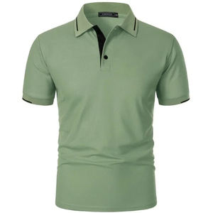 Polos de golf de manga corta de alta calidad al por mayor para hombre, Polo ajustado de verano con cuello vuelto y logotipo bordado personalizado - Product Image 1
