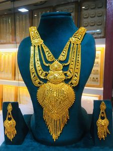 2024ซื้อที่ดีที่สุดชุดเครื่องประดับทองแดงชุบทอง24K แนววินเทจได้รับแรงบันดาลใจจากผู้ผลิตอินเดียเครื่องประดับแฟชั่นคอโมโรสแบบคลาสสิก - Product Image 5