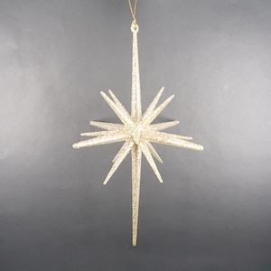 Décoration de noël et nouvel an, Champagne or acrylique 3D étoile à pointes - Product Image 6