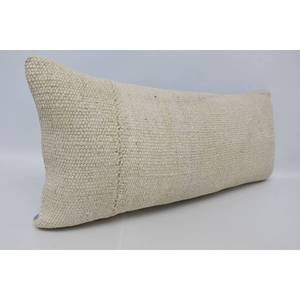 Vintage Floral Square Pillow 16x36 Inch Woven <b>Wool</b> and Linen Soft and Rustic Charm for Living Room Floor Off-<b>White</b> - Product Image 3
