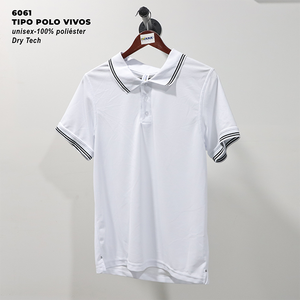 เสื้อโปโลผู้ชายแบบ100% ผ้าโพลีเอสเตอร์เทคโนโลยีแห้ง155gsm ีเอสเตอร์มีความคมชัดบนคอเสื้อและแขนเสื้อมีหลายสี - Product Image 1