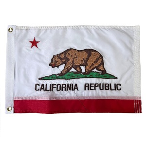 Bandiera della <span class=keywords><strong>Repubblica</strong></span> della California per Barca 12x18 Pollici, Ricamata per Esterni, Doppia Faccia con 2 Occhielli in Ottone, 4 File di Cuciture Inferiori - Product Image 1