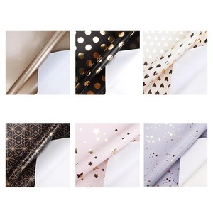 Double Side PE Recyclable Art <b>Paper</b> Gift <b>Wrapping</b> Roll Gold Stars Hearts Polka Dots Geometric Patterns Black <b>White</b> Eco-Friendly - Product Image 2
