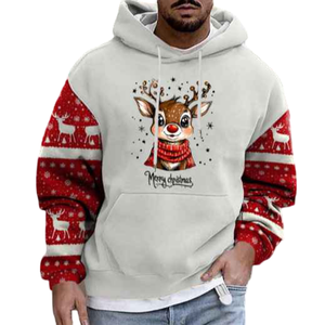 Sweat à capuche produit haute tendance pour hommes couleur unie look élégant basiques confortables sweats à capuche mélangés en coton pour hommes - Product Image 5