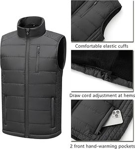 Vente directe d'usine, best-seller, veste d'hiver décontractée pour homme, haute qualité, respirante, fermeture éclair, col en V, veste matelassée personnalisée, 100% - Product Image 6