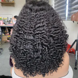 Вьетнамские волосы для наращивания предварительно выщипать кудрявый парик коричневого цвета кружева короткой длины Рождественская распродажа