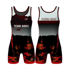 Combinaison athlétique sans manches respirante personnalisée hommes femmes jeunes drapeau américain lutte entraînement uniforme design maillots de bain - Product Image 1