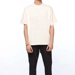 T-shirt surdimensionné vintage pour hommes personnalisé en gros pour le printemps été lourd 100% coton coupe ample tissu en jersey motif uni - Product Image 6