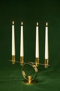 Porte-bougie en métal massif, or blanc, design classique, résistant à la chaleur, écologique, décoration de table de haute qualité pour mariage et fête - Product Image 3