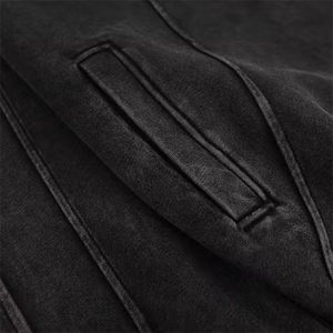 Sweat à capuche de haute qualité délavé à l'acide, épaule tombante, multi-poches, logo personnalisé sérigraphié, conception polaire décontractée pour le service d'hiver OEM - Product Image 4