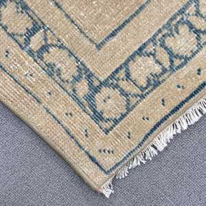 พรมวินเทจขนาดใหญ่พิเศษ 9.6x12.7 ฟุต พรมตุรกี พรมขนสัตว์ลายดอกไม้สีเบจฟ้า - Product Image 4