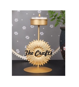 <b>Leaf</b> Design Candle Holder Handmade Metal Gold Color Candle Holder For Wedding Home And Hotel Decoration Use - Product Image 4