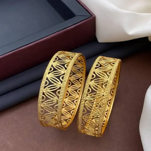 Newly Weds Brass Bangles for Women Traditional Indian Wedding <b>Jewelry</b> <b>Handmade</b> Gold Plated Accessories for Brides - Product Image 3