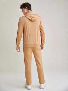 Ensemble de survêtement coupe-vent streetwear hiver 100 % coton personnalisé OEM pour homme – Vente en gros de sweats à capuche et de joggings sportifs épais - Product Image 3