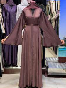 Abaya de Lujo de Dubái 2025 Ropa Islámica Tradicional Negra Hermosa para Mujer Arabia Saudita Abaya de Dubái Ropa Musulmana - Product Image 3
