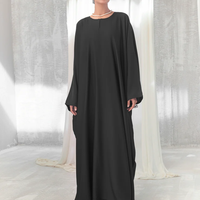 Yeni Tasarım Vintage Mütevazı Balo Elbisesi Abaya Müslüman Elbisesi Kışlık Kapalı Düz Kemerli Cepli Dubai Kadınlar Şapel Trenli Maxi Organze