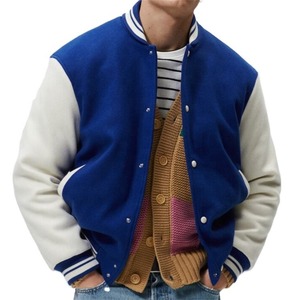 Blouson bombardier personnalisé de qualité pour hommes manches en cuir broderie en chenille vestes d'université Letterman pour baseball pour hommes - Product Image 1