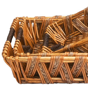 Panier en rotin naturel fait à la main, paniers en osier tissés, conçus pour l'organisation et l'esthétique - Product Image 4